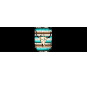 Funny Serape Cow Boho Print Flower Rustic Turquoise Brown Bumper Sticker