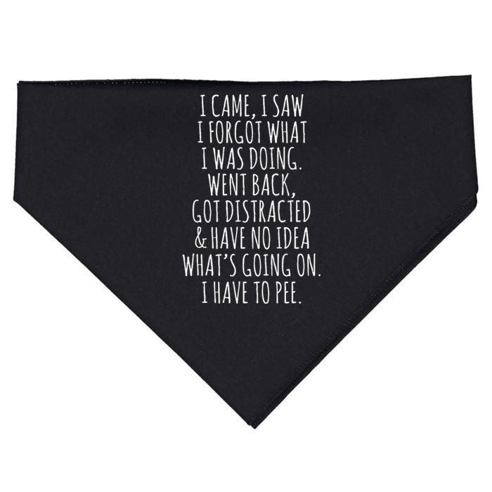 Funny Senior Citizen I Came I Saw I Forgot What I Was Doing USA-Made Doggie Bandana