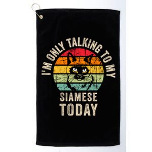 Funny Siamese Cat Owner Design Siamese Cat Personality Gift Platinum Collection Golf Towel