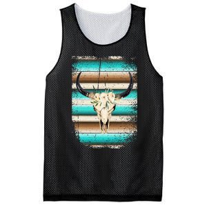 Funny Serape Cow Boho print Flower Rustic Turquoise Brown Mesh Reversible Basketball Jersey Tank