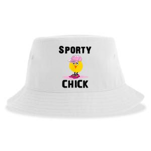 Funny Sporty Chick Women Sports Cute Pink Softball For MotherS Day Sustainable Bucket Hat