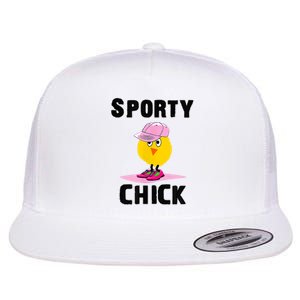 Funny Sporty Chick Women Sports Cute Pink Softball For MotherS Day Flat Bill Trucker Hat