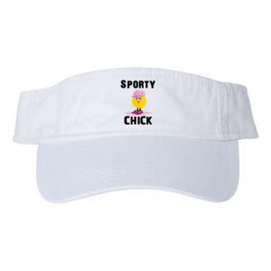 Funny Sporty Chick Women Sports Cute Pink Softball For MotherS Day Valucap Bio-Washed Visor