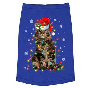 Funny Santa Claus Maine Coon Cat And Christmas Lights Xmas Gift Doggie Tank