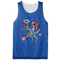 Funny Santa Claus Astronaut Christmas Riding Dinosaur Trex Gift Mesh Reversible Basketball Jersey Tank