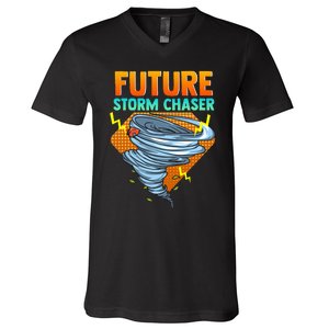 Future Storm Chaser Tornado Hurricane & Thunderstorms V-Neck T-Shirt