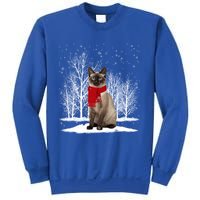 Funny Siamese Cat Wearing Ugly Christmas Scarf Xmas Cute Gift Sweatshirt