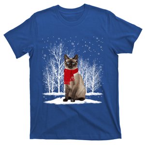 Funny Siamese Cat Wearing Ugly Christmas Scarf Xmas Cute Gift T-Shirt