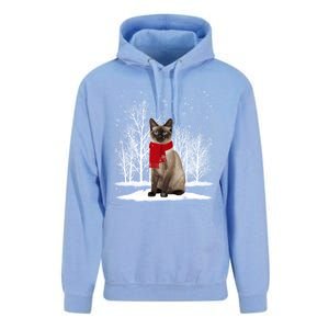 Funny Siamese Cat Wearing Ugly Christmas Scarf Xmas Cute Gift Unisex Surf Hoodie