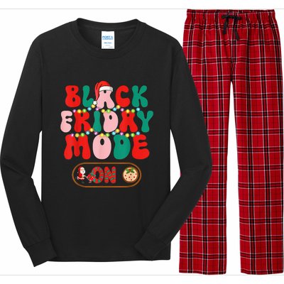 Friday Shopping Crew Mode On Christmas Black Shopping Family  Long Sleeve Pajama Set