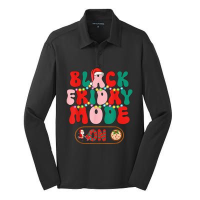 Friday Shopping Crew Mode On Christmas Black Shopping Family  Silk Touch Performance Long Sleeve Polo