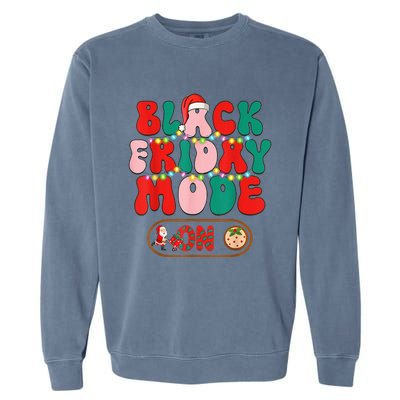 Friday Shopping Crew Mode On Christmas Black Shopping Family  Garment-Dyed Sweatshirt