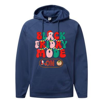 Friday Shopping Crew Mode On Christmas Black Shopping Family  Performance Fleece Hoodie