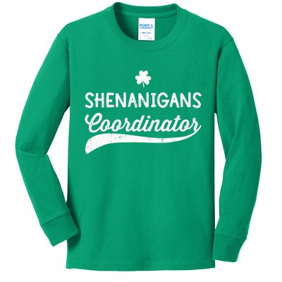Funny Shenanigans Coordinator For St Patricks Day Outfit Kids Long Sleeve Shirt