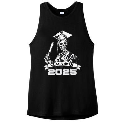 Funny Skeleton Class Of 2025 Senior Graduation 2025 Ladies PosiCharge Tri-Blend Wicking Tank