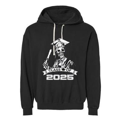 Funny Skeleton Class Of 2025 Senior Graduation 2025 Garment-Dyed Fleece Hoodie