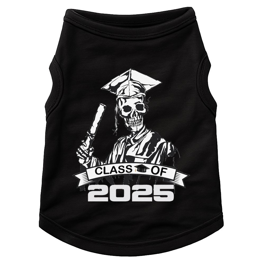 Funny Skeleton Class Of 2025 Senior Graduation 2025 Doggie Tank