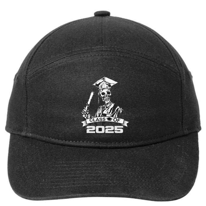 Funny Skeleton Class Of 2025 Senior Graduation 2025 7-Panel Snapback Hat