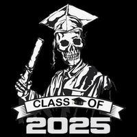 Funny Skeleton Class Of 2025 Senior Graduation 2025 7-Panel Snapback Hat