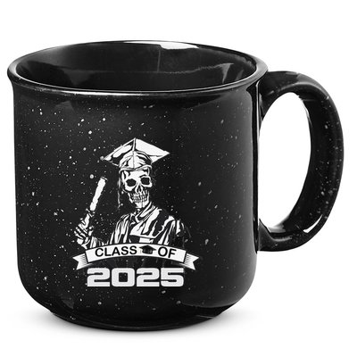 Funny Skeleton Class Of 2025 Senior Graduation 2025 15oz Campfire Ceramic Mug