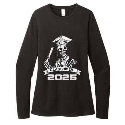 Funny Skeleton Class Of 2025 Senior Graduation 2025 Womens CVC Long Sleeve Shirt