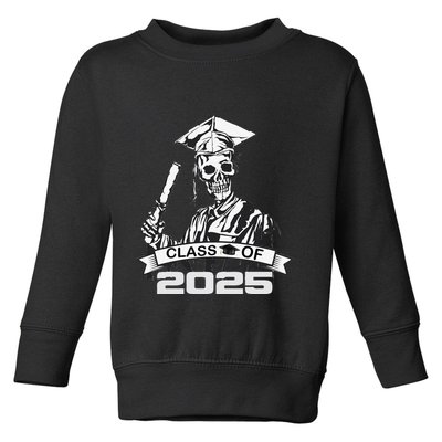 Funny Skeleton Class Of 2025 Senior Graduation 2025 Toddler Sweatshirt