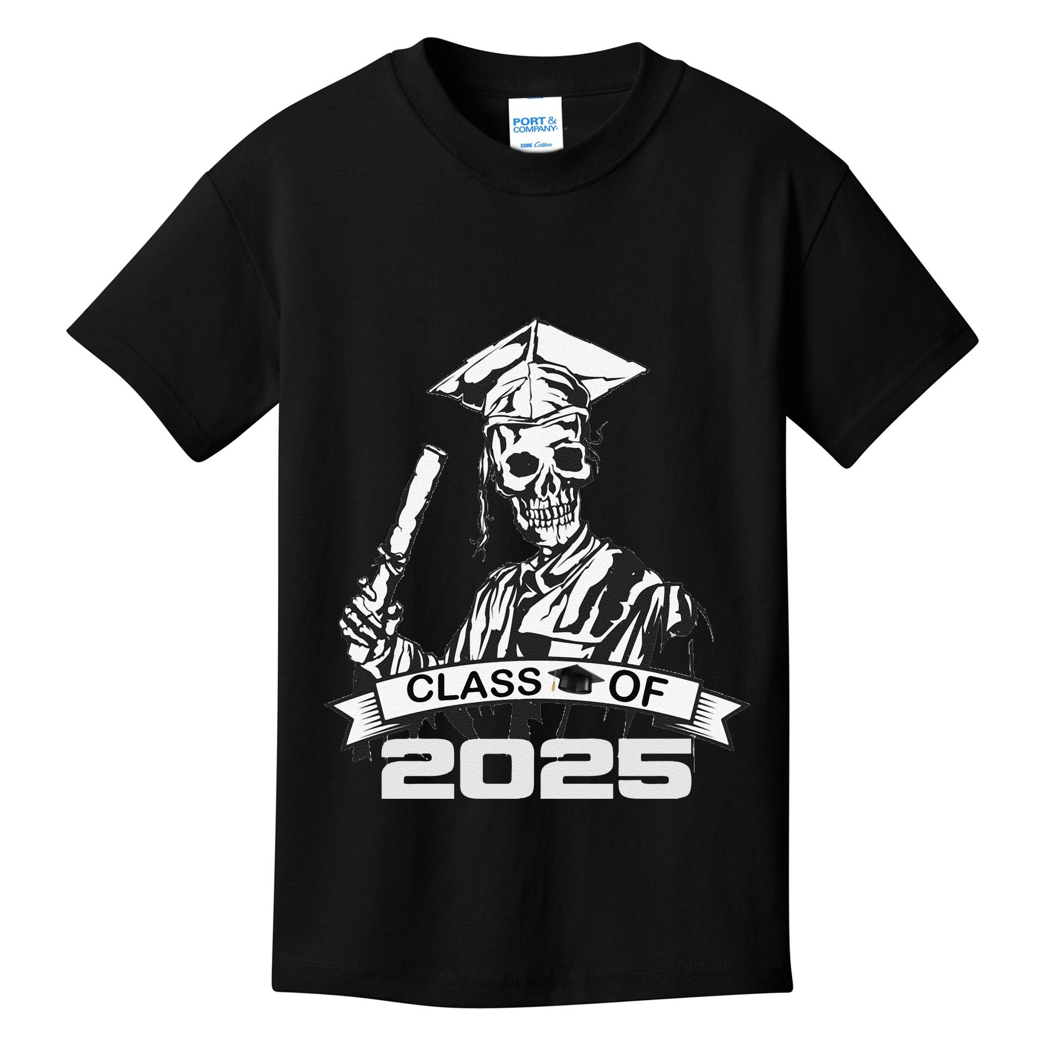 Funny Skeleton Class Of 2025 Senior Graduation 2025 Kids T-Shirt
