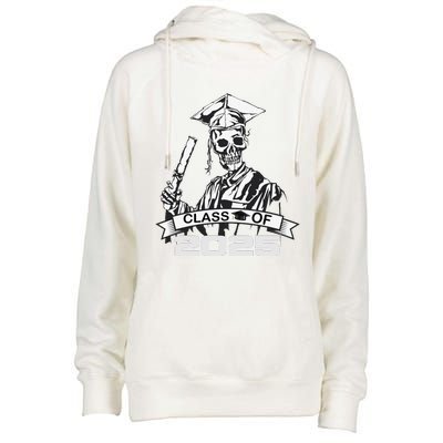 Funny Skeleton Class Of 2025 Senior Graduation 2025 Womens Funnel Neck Pullover Hood