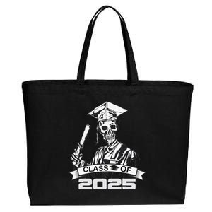 Funny Skeleton Class Of 2025 Senior Graduation 2025 Cotton Canvas Jumbo Tote