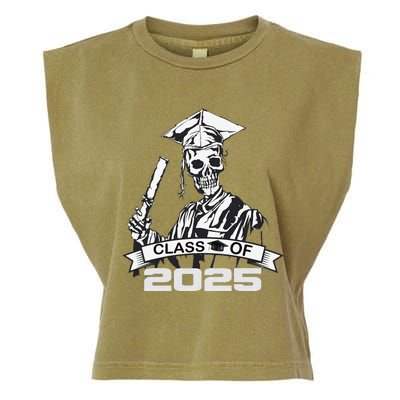 Funny Skeleton Class Of 2025 Senior Graduation 2025 Garment-Dyed Women's Muscle Tee