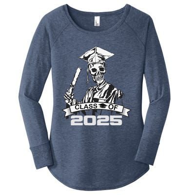 Funny Skeleton Class Of 2025 Senior Graduation 2025 Women's Perfect Tri Tunic Long Sleeve Shirt