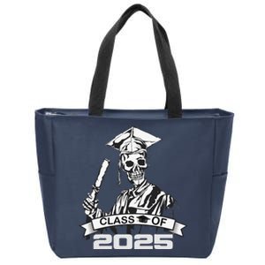 Funny Skeleton Class Of 2025 Senior Graduation 2025 Zip Tote Bag