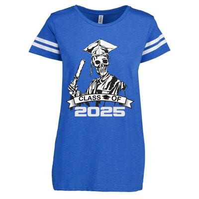 Funny Skeleton Class Of 2025 Senior Graduation 2025 Enza Ladies Jersey Football T-Shirt