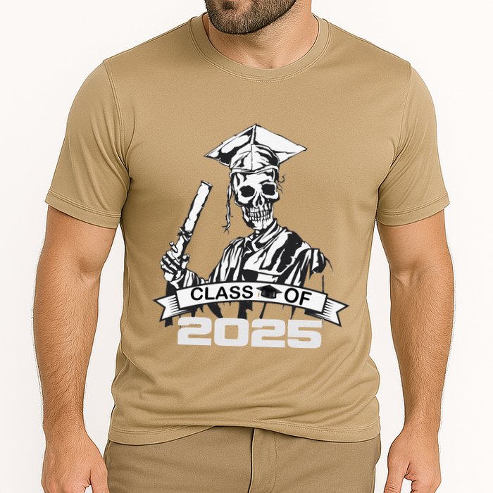 Funny Skeleton Class Of 2025 Senior Graduation 2025 Cooling Performance Crew T-Shirt