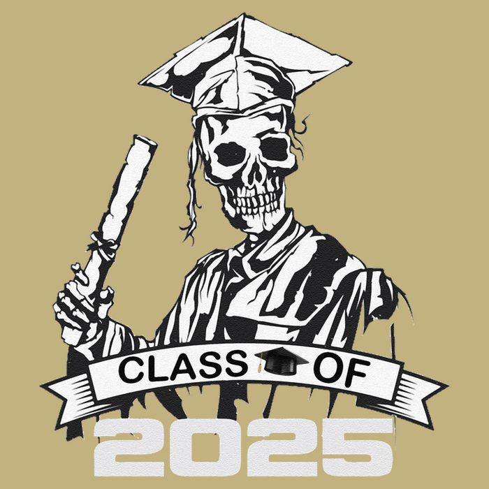 Funny Skeleton Class Of 2025 Senior Graduation 2025 Cooling Performance Crew T-Shirt