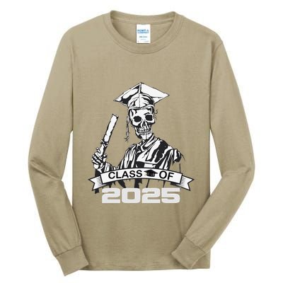 Funny Skeleton Class Of 2025 Senior Graduation 2025 Tall Long Sleeve T-Shirt