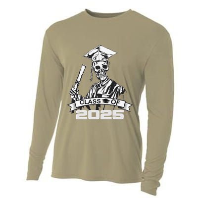 Funny Skeleton Class Of 2025 Senior Graduation 2025 Cooling Performance Long Sleeve Crew