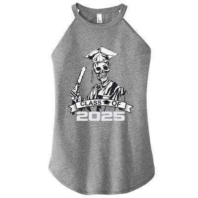 Funny Skeleton Class Of 2025 Senior Graduation 2025 Women's Perfect Tri Rocker Tank