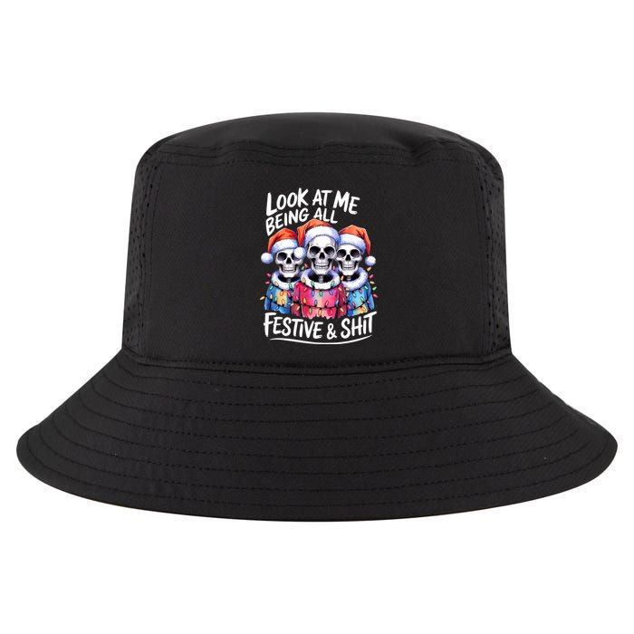 Funny Skeleton Christmas Look At Me All Festive And Cool Comfort Performance Bucket Hat