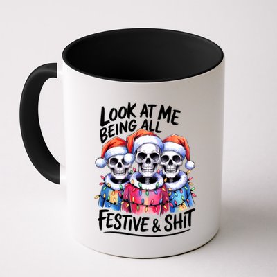 Funny Skeleton Christmas Look At Me All Festive And Mug
