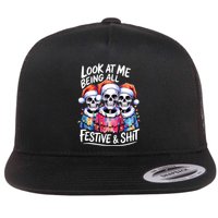 Funny Skeleton Christmas Look At Me All Festive And Flatbill Hat