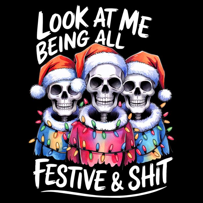 Funny Skeleton Christmas Look At Me All Festive And Flatbill Hat