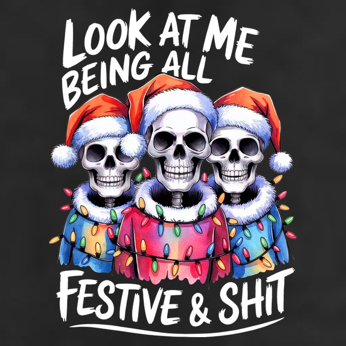 Funny Skeleton Christmas Look At Me All Festive And Golf Towel