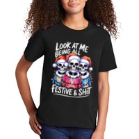 Funny Skeleton Christmas Look At Me All Festive And Kids T-Shirt