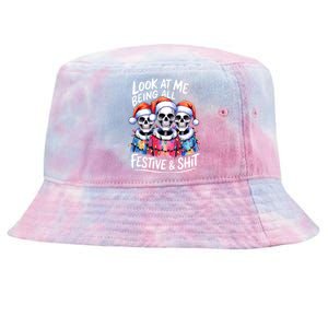 Funny Skeleton Christmas Look At Me All Festive And Tie-Dyed Bucket Hat