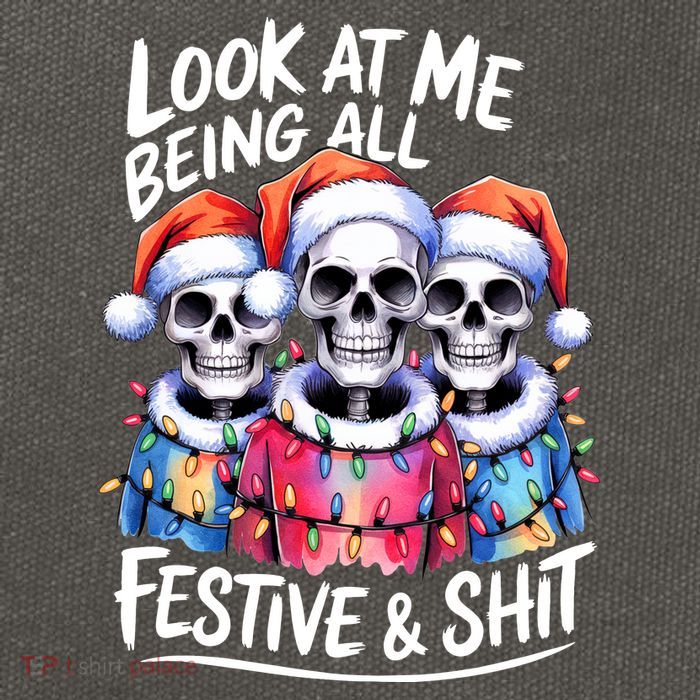 Funny Skeleton Christmas Look At Me All Festive And Cotton Canvas Backpack