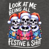 Funny Skeleton Christmas Look At Me All Festive And Vector Backpack