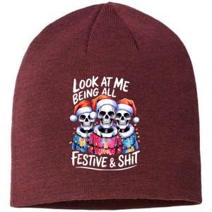 Funny Skeleton Christmas Look At Me All Festive And Sustainable Beanie