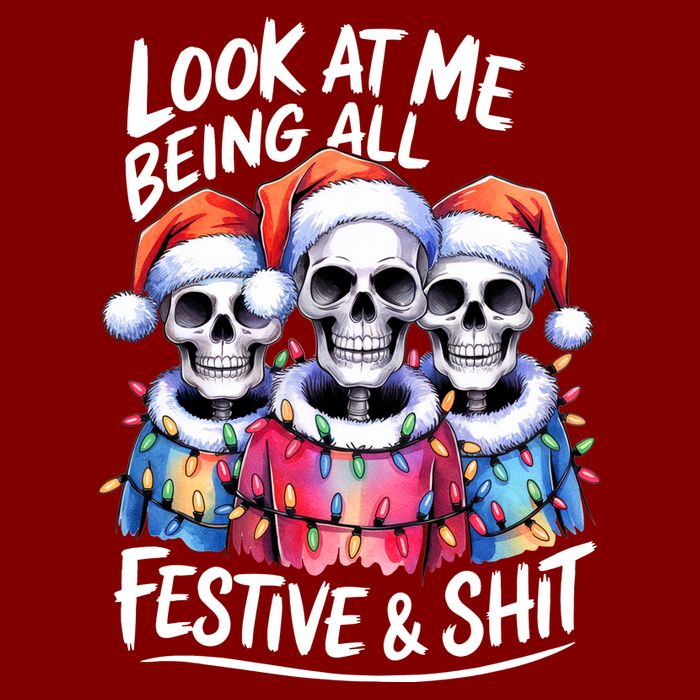 Funny Skeleton Christmas Look At Me All Festive And Youth Performance Sprint T-Shirt