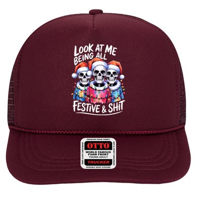 Funny Skeleton Christmas Look At Me All Festive And Trucker Hat